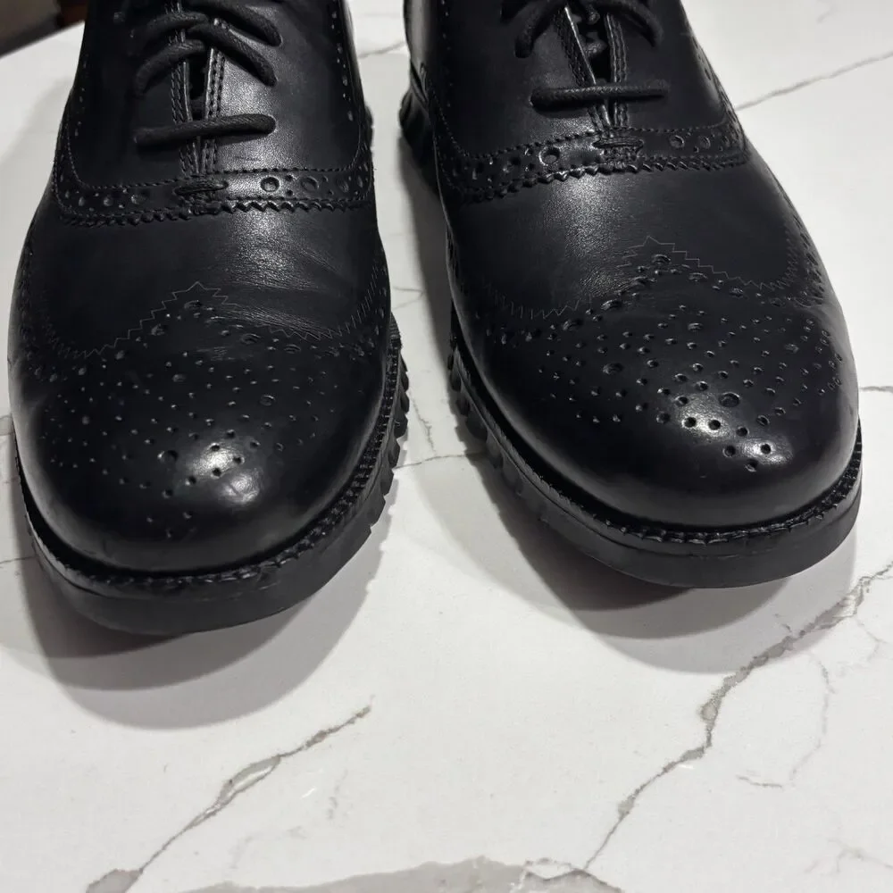 COLE HAAN Zerogrand Wingtip Oxford Black Dress Casual Shoes Men's Size 11.5M